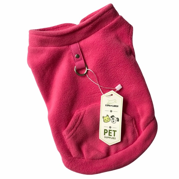 Pink Fleece Dog Vest Coat Jacket S/M EXPAWLORER NEW NWT